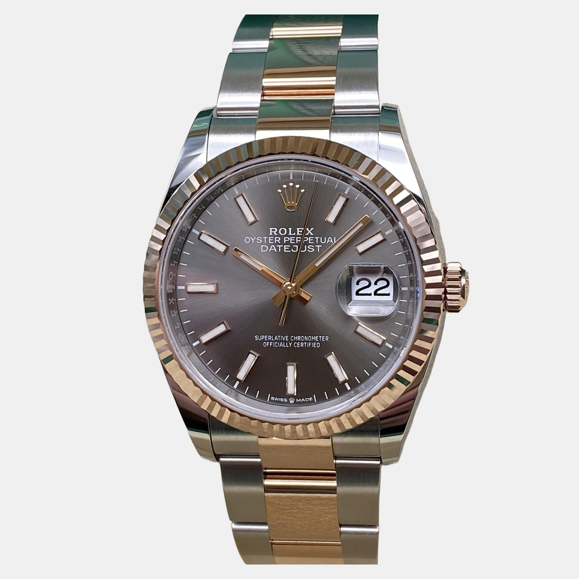 Rolex Datejust 126231 Automatic Slate Dial 18K Rose Gold Stainless Steel Men's Wristwatch 36 mm, Grey
Rolex Datejust 126231 Automatic Slate Dial 18K Rose Gold Stainless Steel Men's Wristwatch 36 mm, Grey