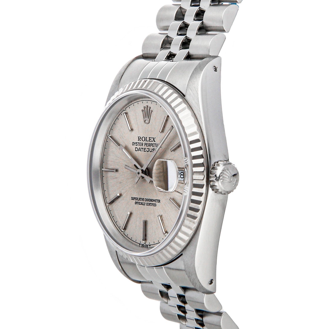 Rolex White 18k White Gold And Stainless Steel Datejust 16234 Men's Wristwatch 36 MM
Rolex White 18k White Gold And Stainless Steel Datejust 16234 Men's Wristwatch 36 MM