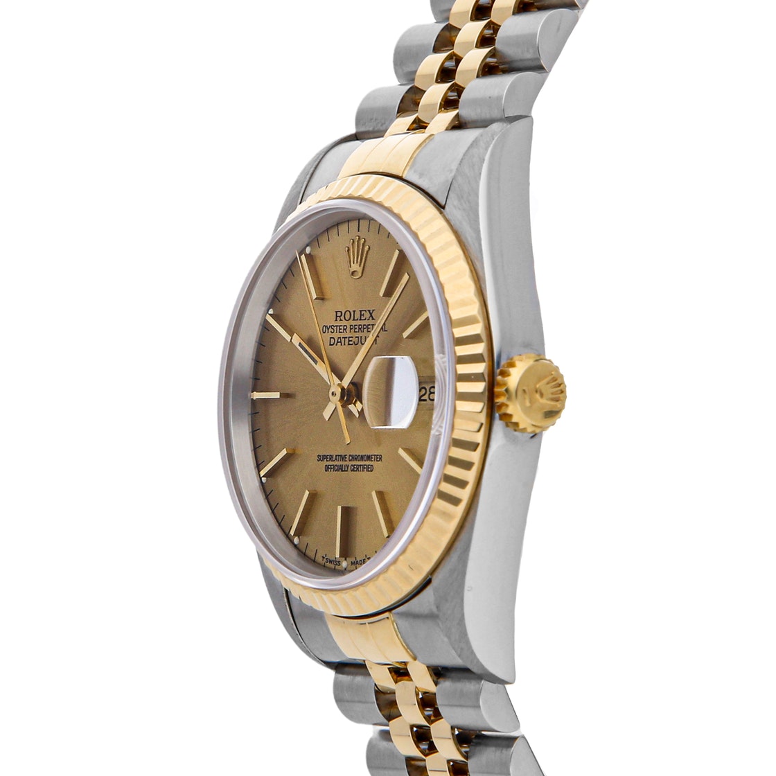 Rolex Champagne 18K Yellow Gold And Stainless Steel Datejust 16233 Men's Wristwatch 36 MM
Rolex Champagne 18K Yellow Gold And Stainless Steel Datejust 16233 Men's Wristwatch 36 MM