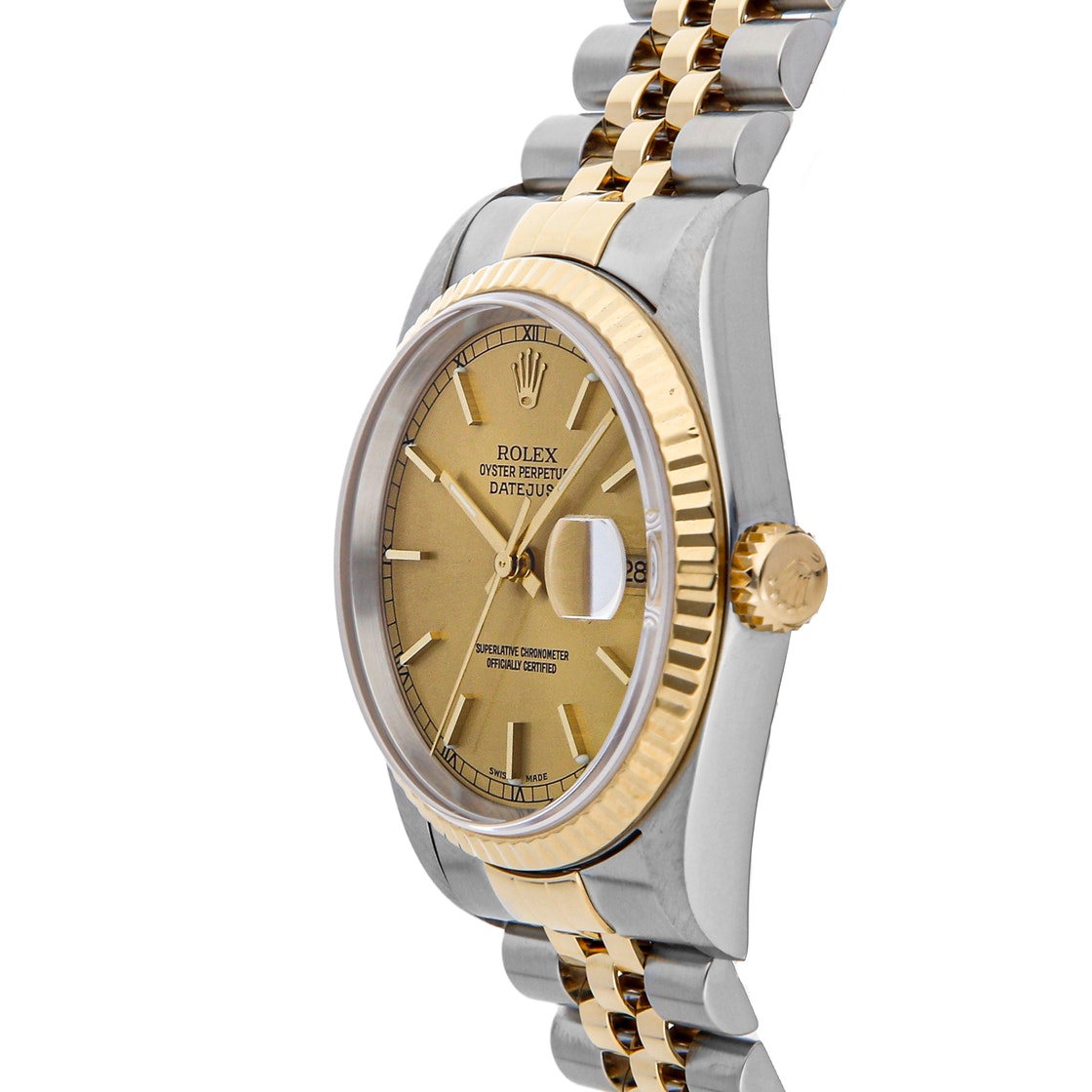 Rolex Champagne 18K Yellow Gold And Stainless Steel Datejust 16233 Men's Wristwatch 36 MM
Rolex Champagne 18K Yellow Gold And Stainless Steel Datejust 16233 Men's Wristwatch 36 MM