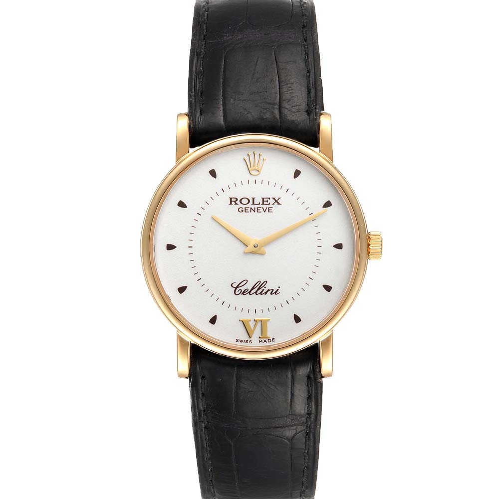 Rolex Silver 18K Yellow Gold Cellini Classic 5115 Men's Wristwatch 32 MM