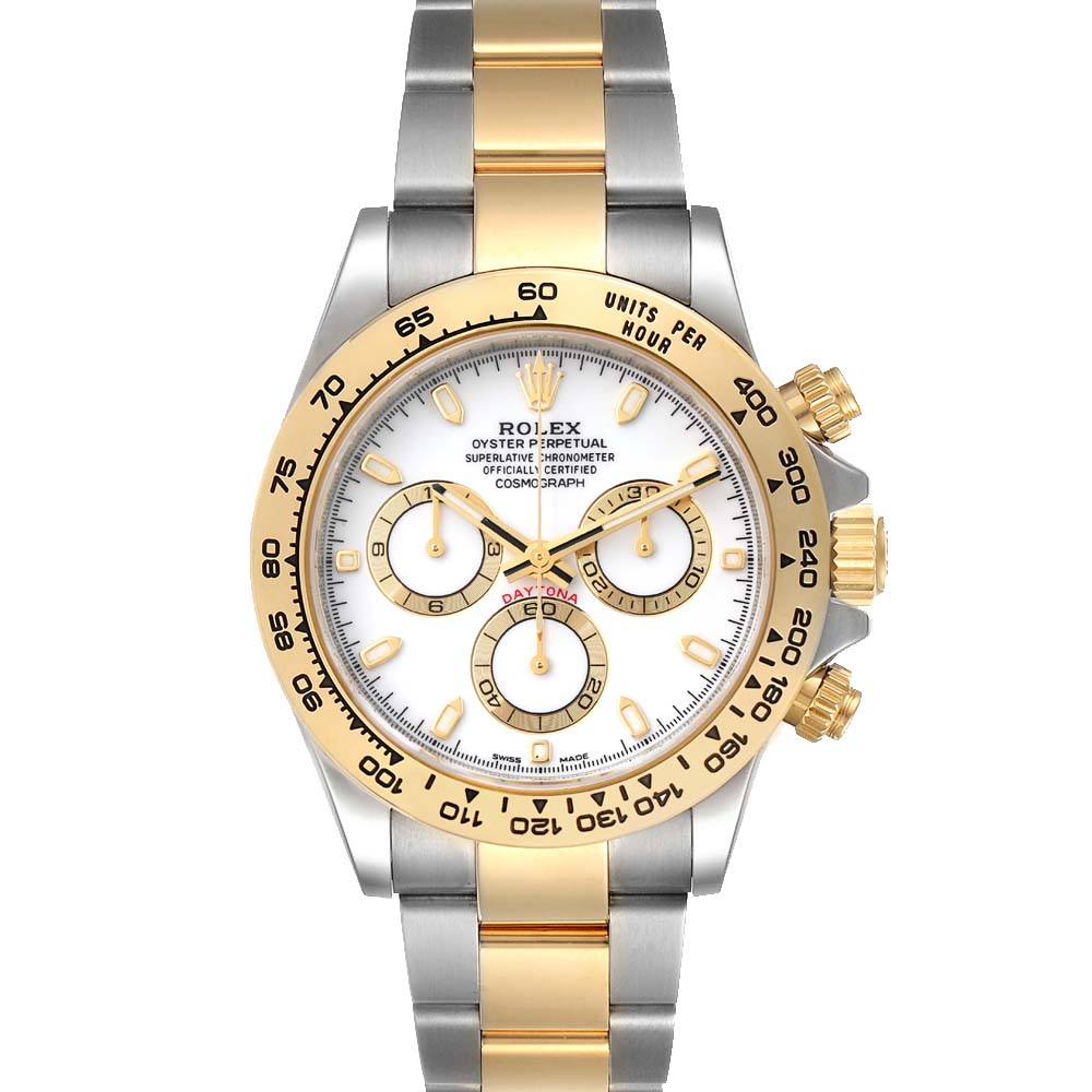 Rolex White 18K Yellow Gold And Stainless Steel Cosmograph Daytona 116503 Men's Wristwatch 40 MM