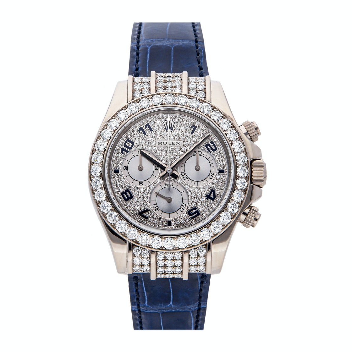 Rolex Silver Diamonds 18K White Gold Cosmograph Daytona 116599RBR Men's Wristwatch 40 MM