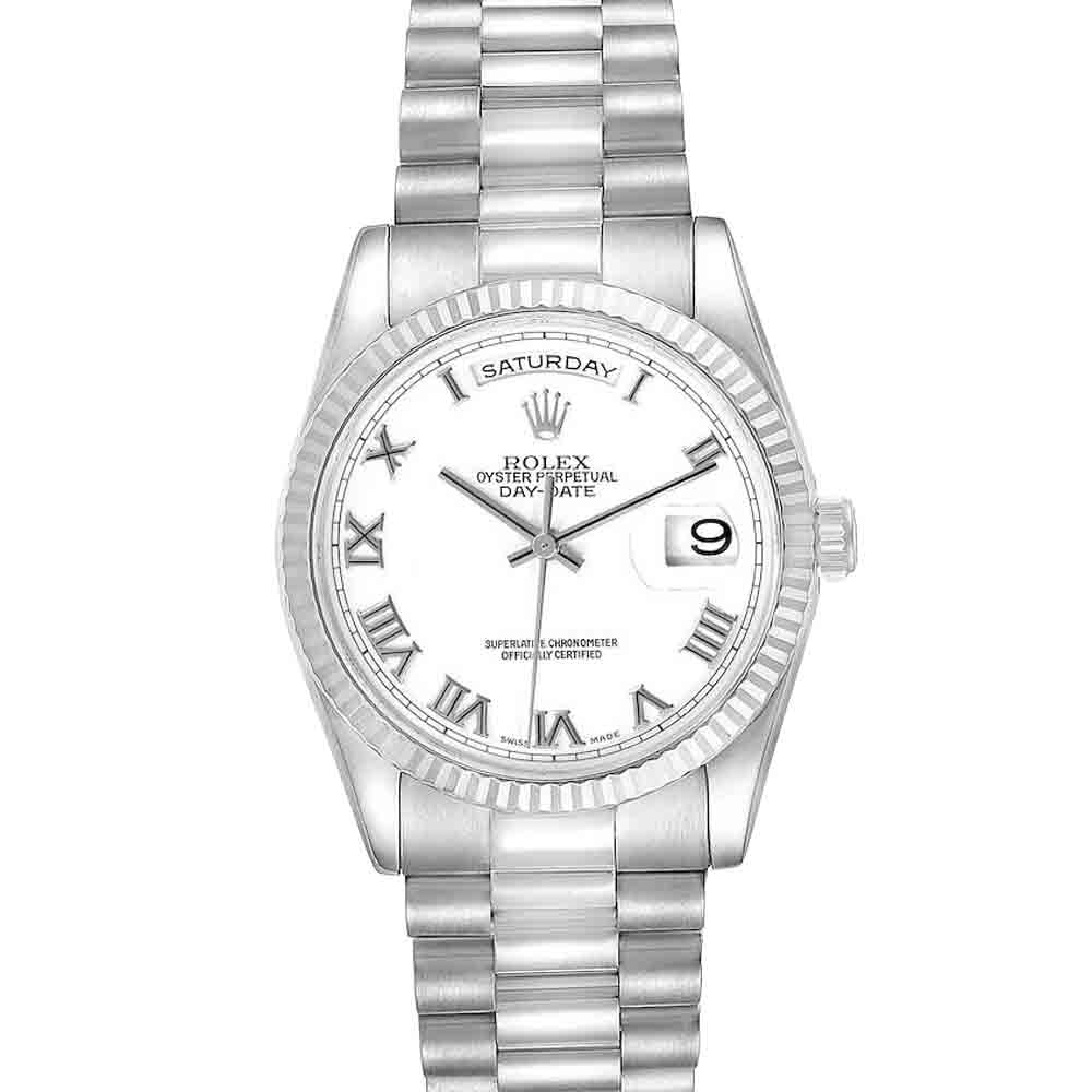 Rolex White 18K White Gold President Day Date 118239 Men's Wristwatch 36 MM