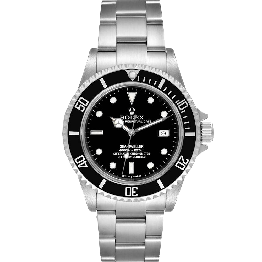 Rolex Black Stainless Steel Seadweller Automatic 16600 Men's Wristwatch 40 MM