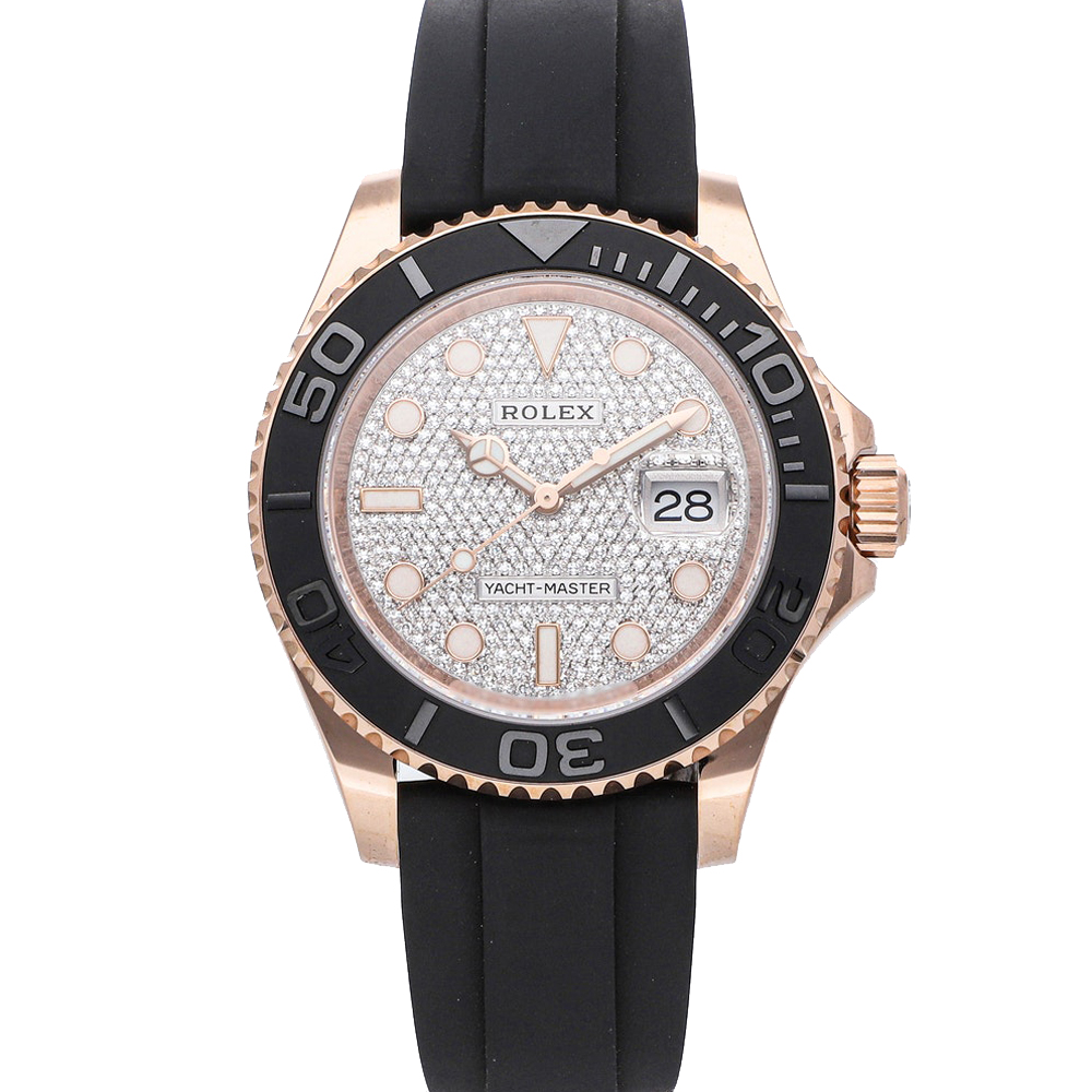 Rolex Diamonds 18K Rose Gold Yacht-Master 126655 Men's Wristwatch 40 MM