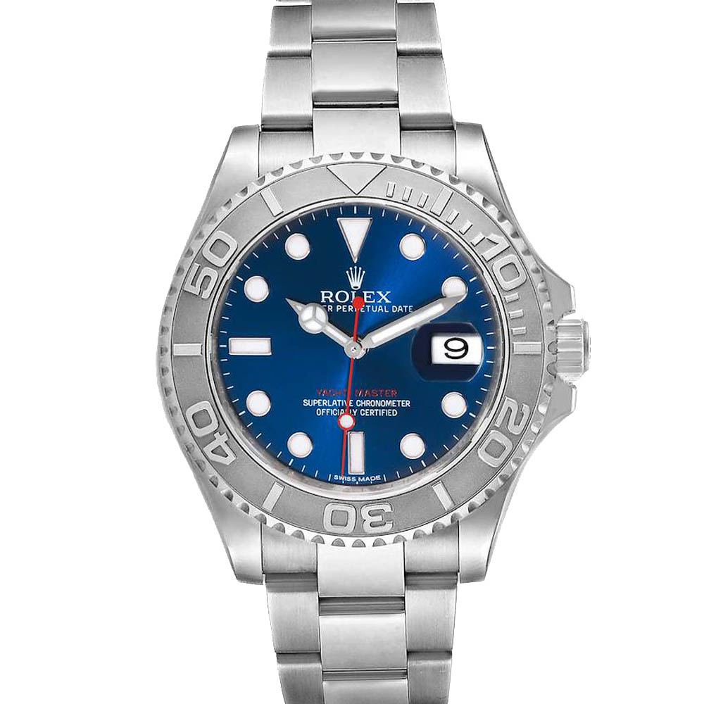 Rolex Blue Platinum Stainless Steel Yachtmaster 126622 Men's Wristwatch 40 MM