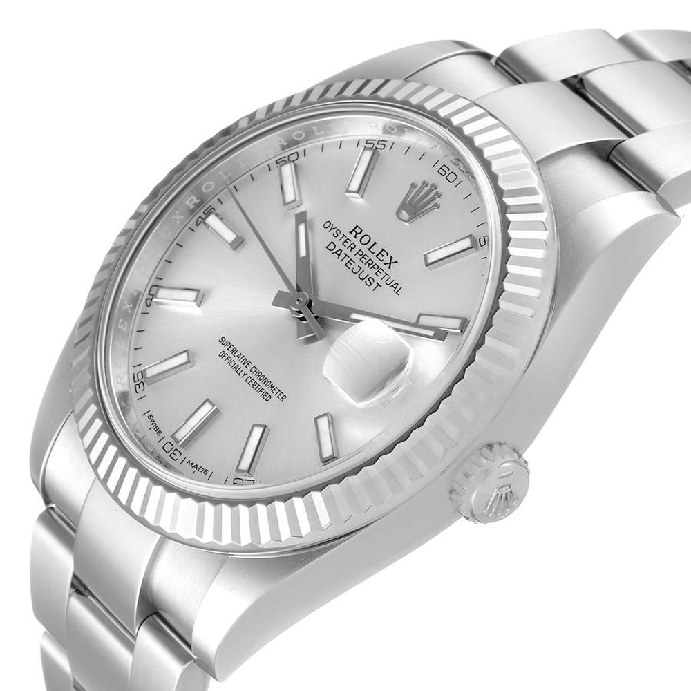 Rolex Silver 18K White Gold And Stainless Steel Datejust 126334 Men's Wristwatch 41 MM
Rolex Silver 18K White Gold And Stainless Steel Datejust 126334 Men's Wristwatch 41 MM