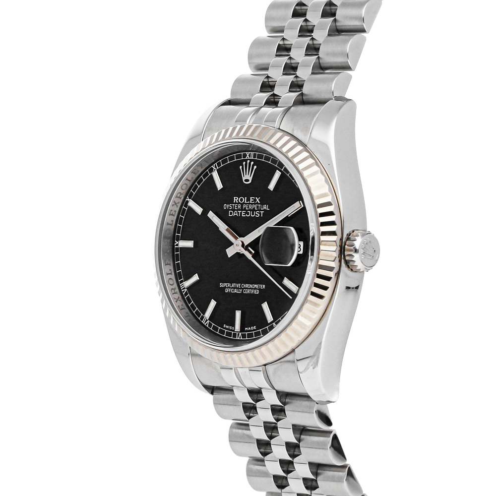 Rolex Black 18K White Gold And Stainless Steel Datejust 116234 Men's Wristwatch 36 MM
Rolex Black 18K White Gold And Stainless Steel Datejust 116234 Men's Wristwatch 36 MM