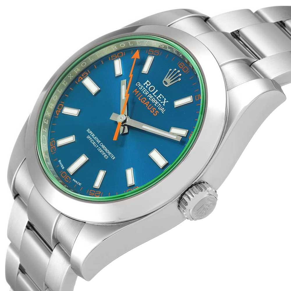 Rolex Blue Stainless Steel Milgauss 116400GV Men's Wristwatch 40 MM
Rolex Blue Stainless Steel Milgauss 116400GV Men's Wristwatch 40 MM