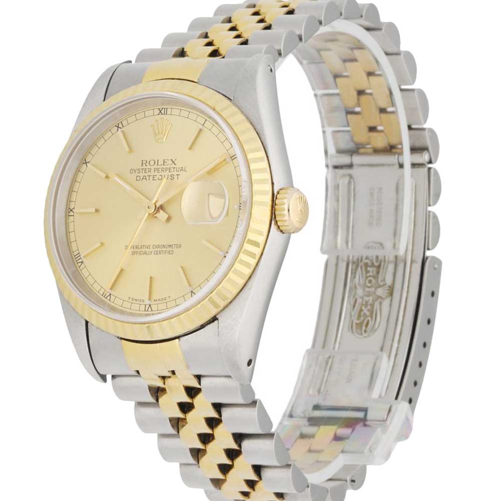 Rolex Champagne 18k Yellow Gold And Stainless Steel Datejust 16233 Men's Wristwatch 36 MM
Rolex Champagne 18k Yellow Gold And Stainless Steel Datejust 16233 Men's Wristwatch 36 MM