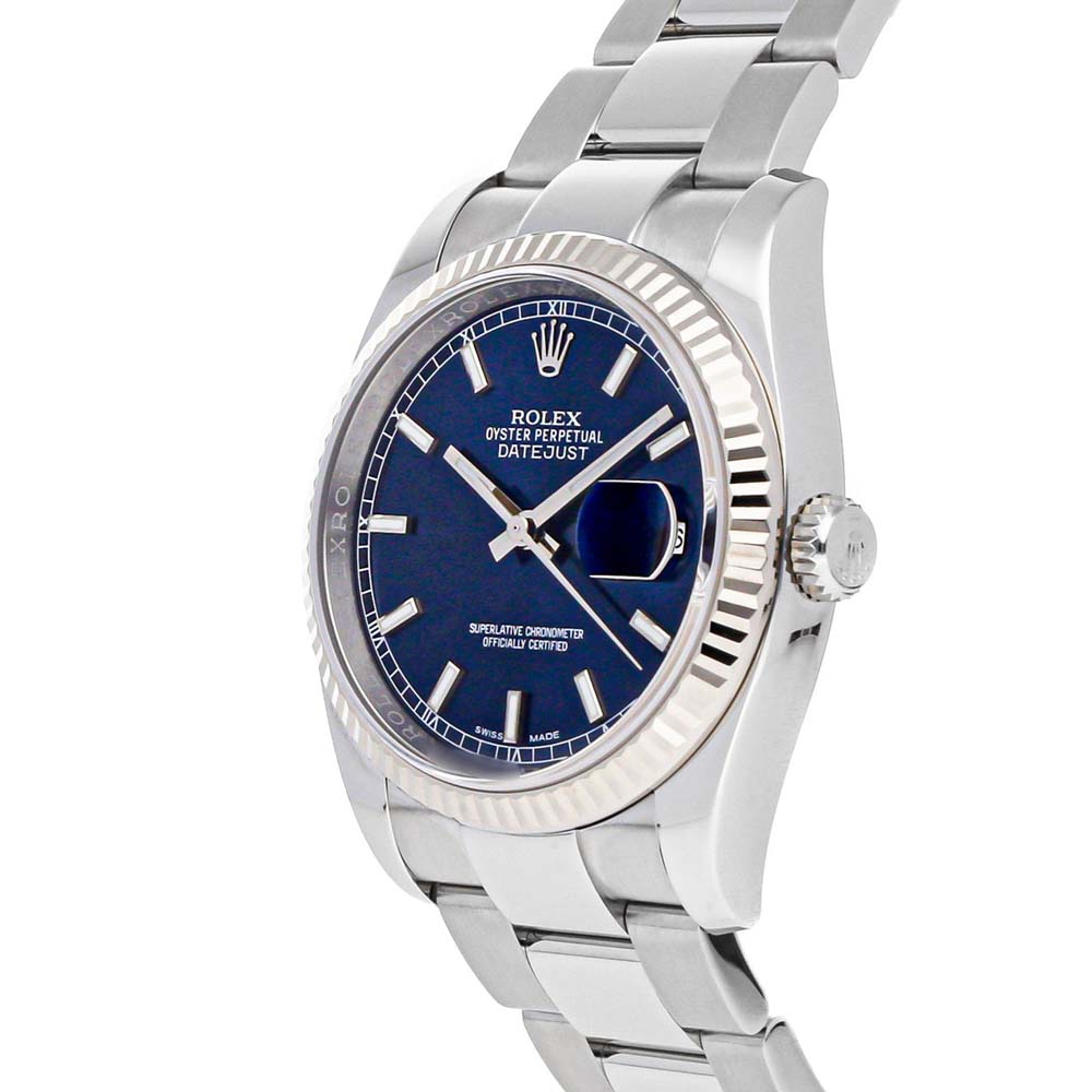 Rolex Blue 18K White Gold And Stainless Steel Datejust 116234 Men's Wristwatch 36 MM
Rolex Blue 18K White Gold And Stainless Steel Datejust 116234 Men's Wristwatch 36 MM