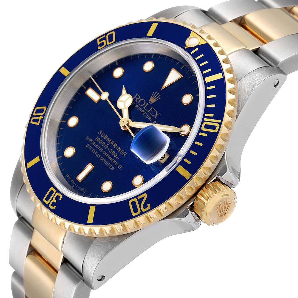 Rolex Blue 18K Yellow Gold And Stainless Steel Submariner 16613 Men's Wristwatch 40 MM
Rolex Blue 18K Yellow Gold And Stainless Steel Submariner 16613 Men's Wristwatch 40 MM