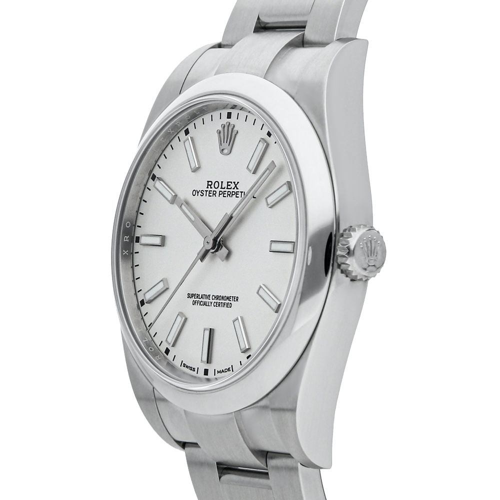 Rolex White Stainless Steel Oyster Perpetual 114300 Men's Wristwatch 39 MM
Rolex White Stainless Steel Oyster Perpetual 114300 Men's Wristwatch 39 MM