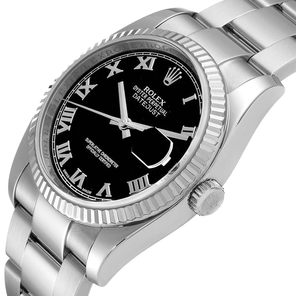 Rolex Black 18K White Gold And Stainless Steel Datejust 116234 Men's Wristwatch 36 MM
Rolex Black 18K White Gold And Stainless Steel Datejust 116234 Men's Wristwatch 36 MM