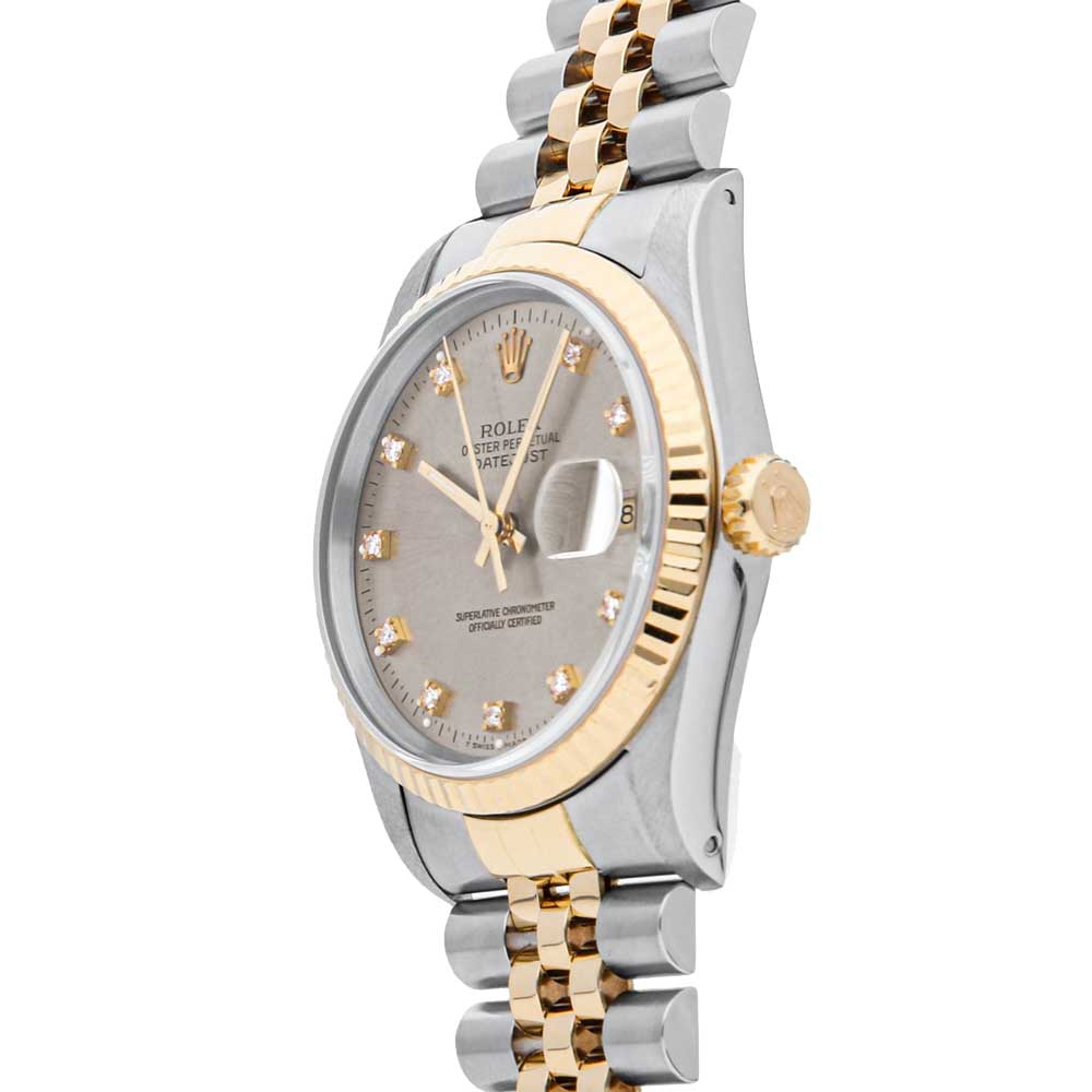 Rolex Grey Diamonds 18K Yellow Gold And Stainless Steel Datejust 16233 Men's Wristwatch 36 MM
Rolex Grey Diamonds 18K Yellow Gold And Stainless Steel Datejust 16233 Men's Wristwatch 36 MM