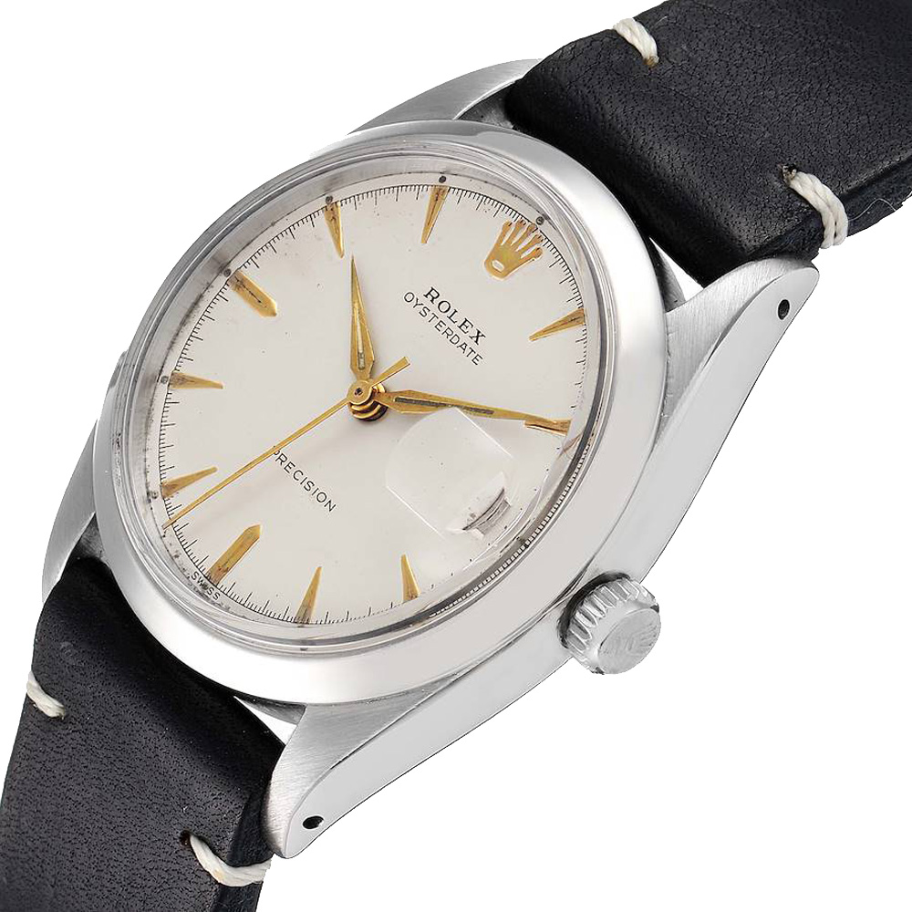 Rolex Silver Stainless Steel OysterDate Precision Vintage 6694 Men's Wristwatch 35 MM
Rolex Silver Stainless Steel OysterDate Precision Vintage 6694 Men's Wristwatch 35 MM