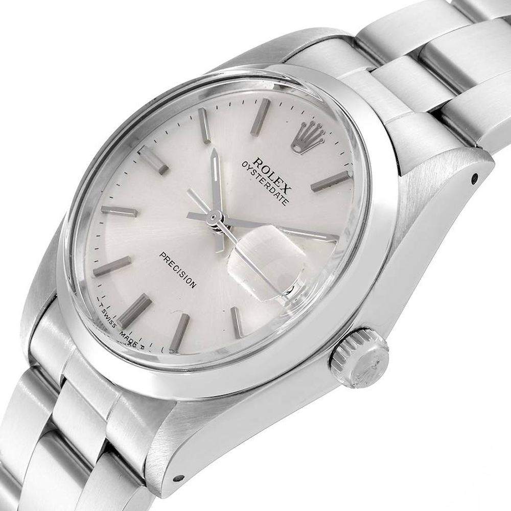 Rolex Silver Stainless Steel OysterDate Precision Vintage 6694 Men's Wristwatch 35 MM
Rolex Silver Stainless Steel OysterDate Precision Vintage 6694 Men's Wristwatch 35 MM