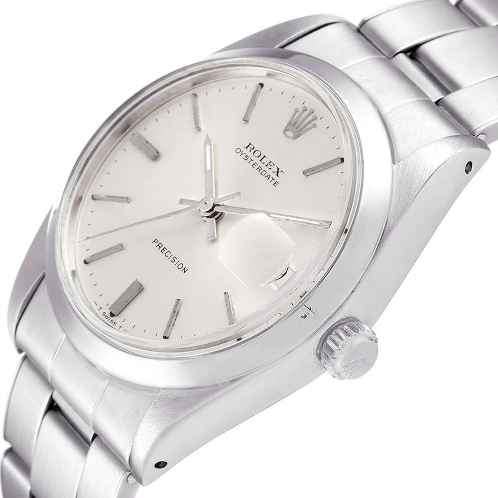 Rolex Silver Stainless Steel OysterDate Precision Vintage 6694 Men's Wristwatch 35 MM
Rolex Silver Stainless Steel OysterDate Precision Vintage 6694 Men's Wristwatch 35 MM