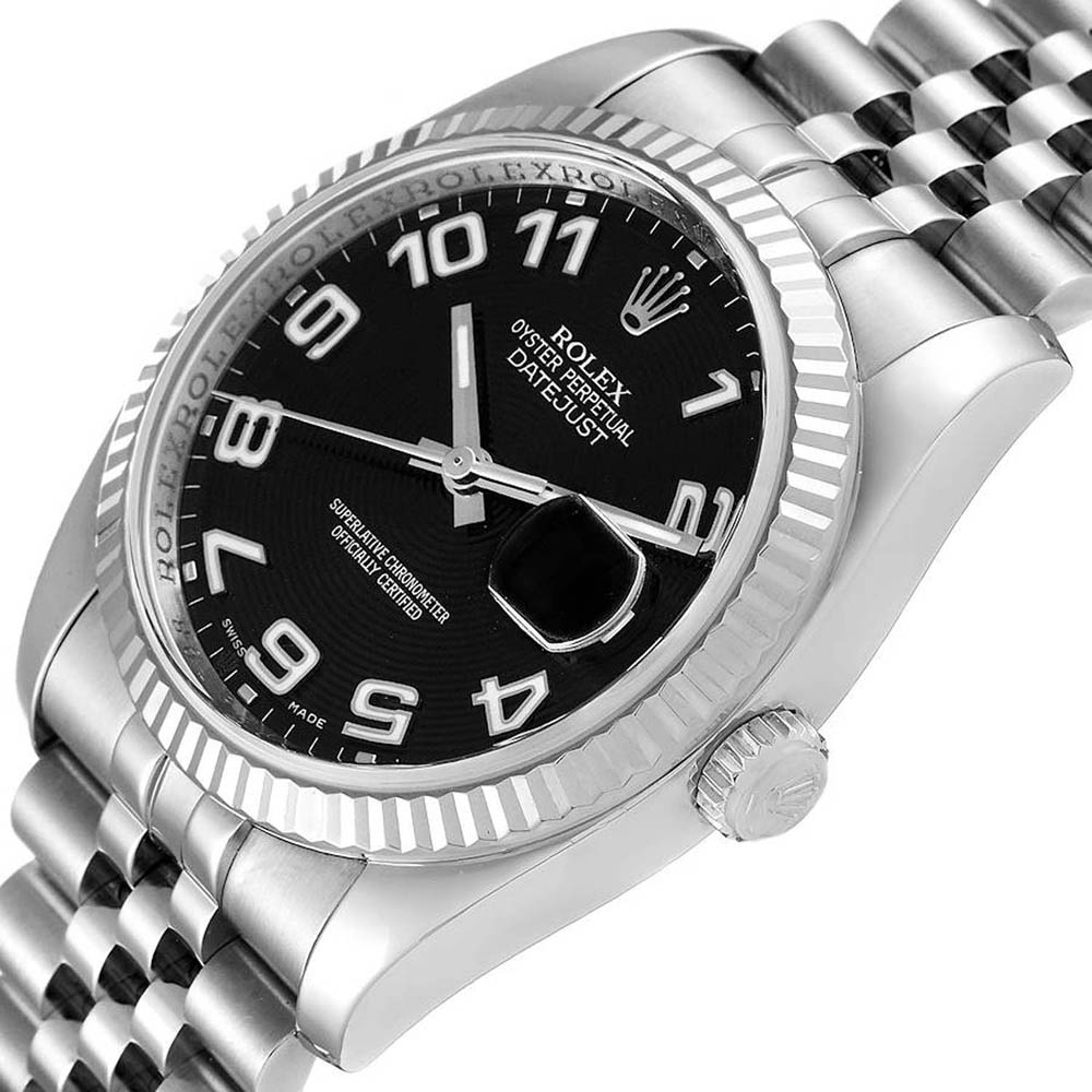 Rolex Black 18K White Gold And Stainless Steel Datejust 116234 Men's Wristwatch 36 MM
Rolex Black 18K White Gold And Stainless Steel Datejust 116234 Men's Wristwatch 36 MM