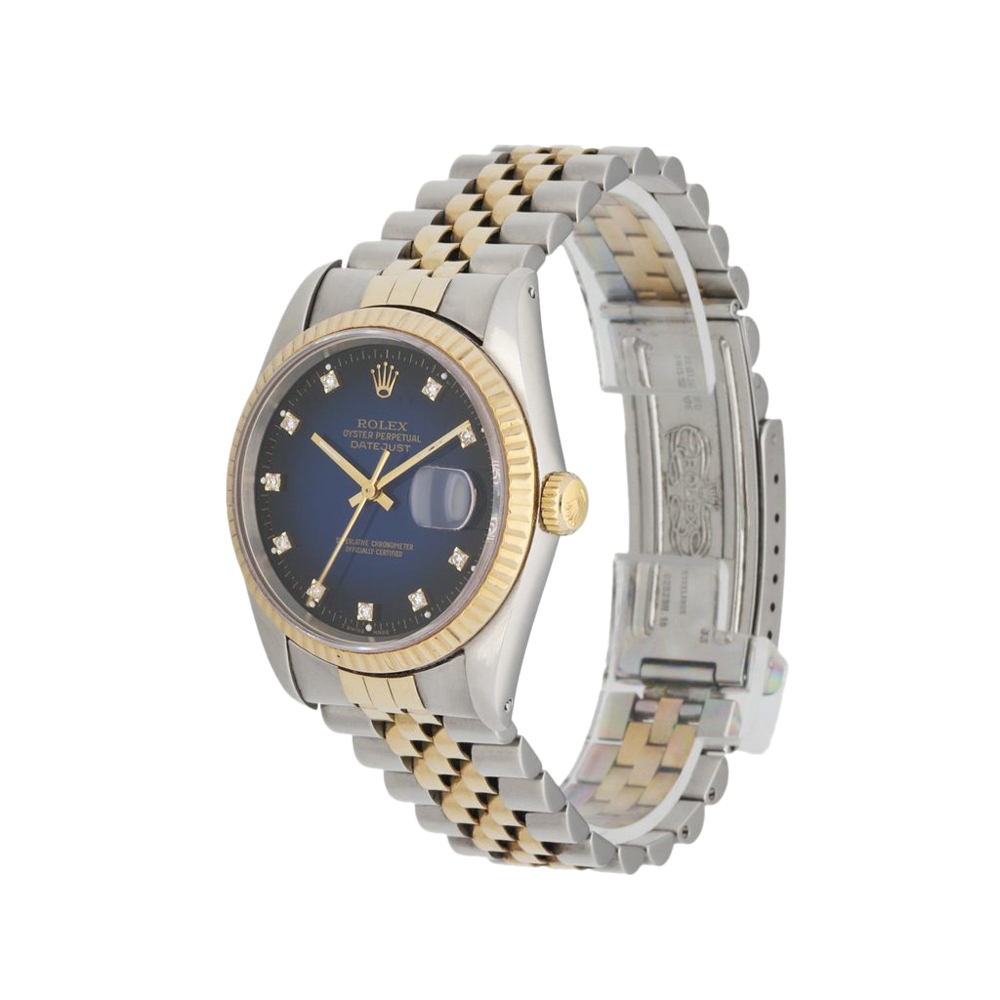 Rolex Black Diamonds 18K Yellow Gold And Stainless Steel Datejust 16233 Men's Wristwatch 36 MM
Rolex Black Diamonds 18K Yellow Gold And Stainless Steel Datejust 16233 Men's Wristwatch 36 MM