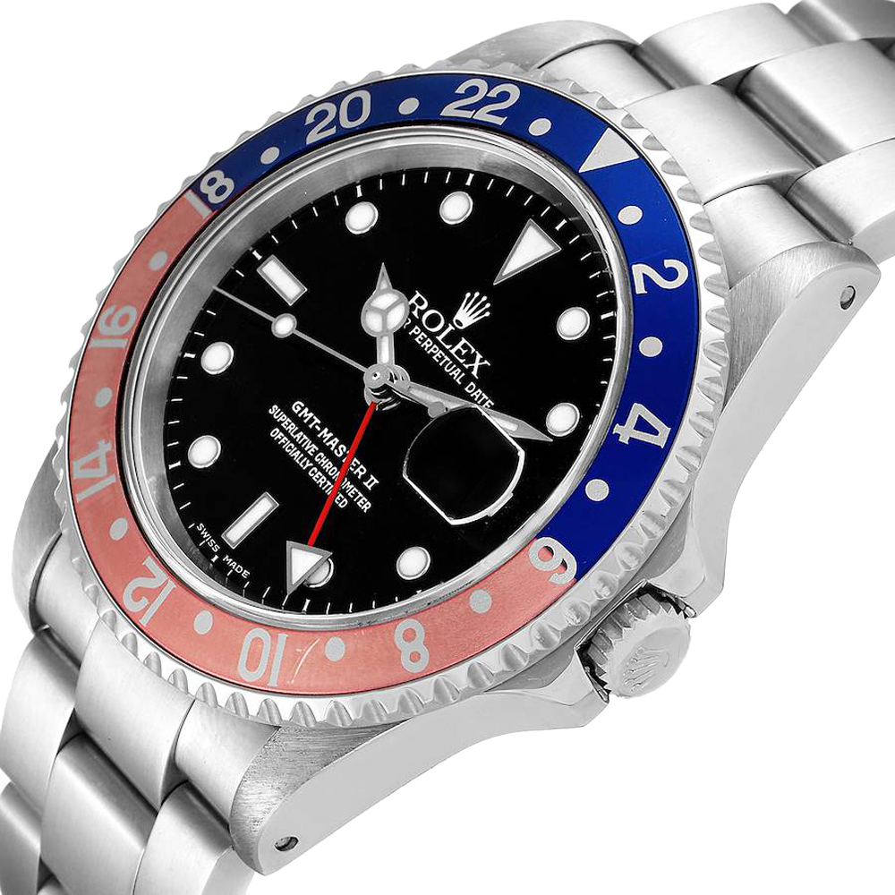 Rolex Black Stainless Steel GMT-Master II Pepsi Automatic Men's Wristwatch 40 MM
Rolex Black Stainless Steel GMT-Master II Pepsi Automatic Men's Wristwatch 40 MM