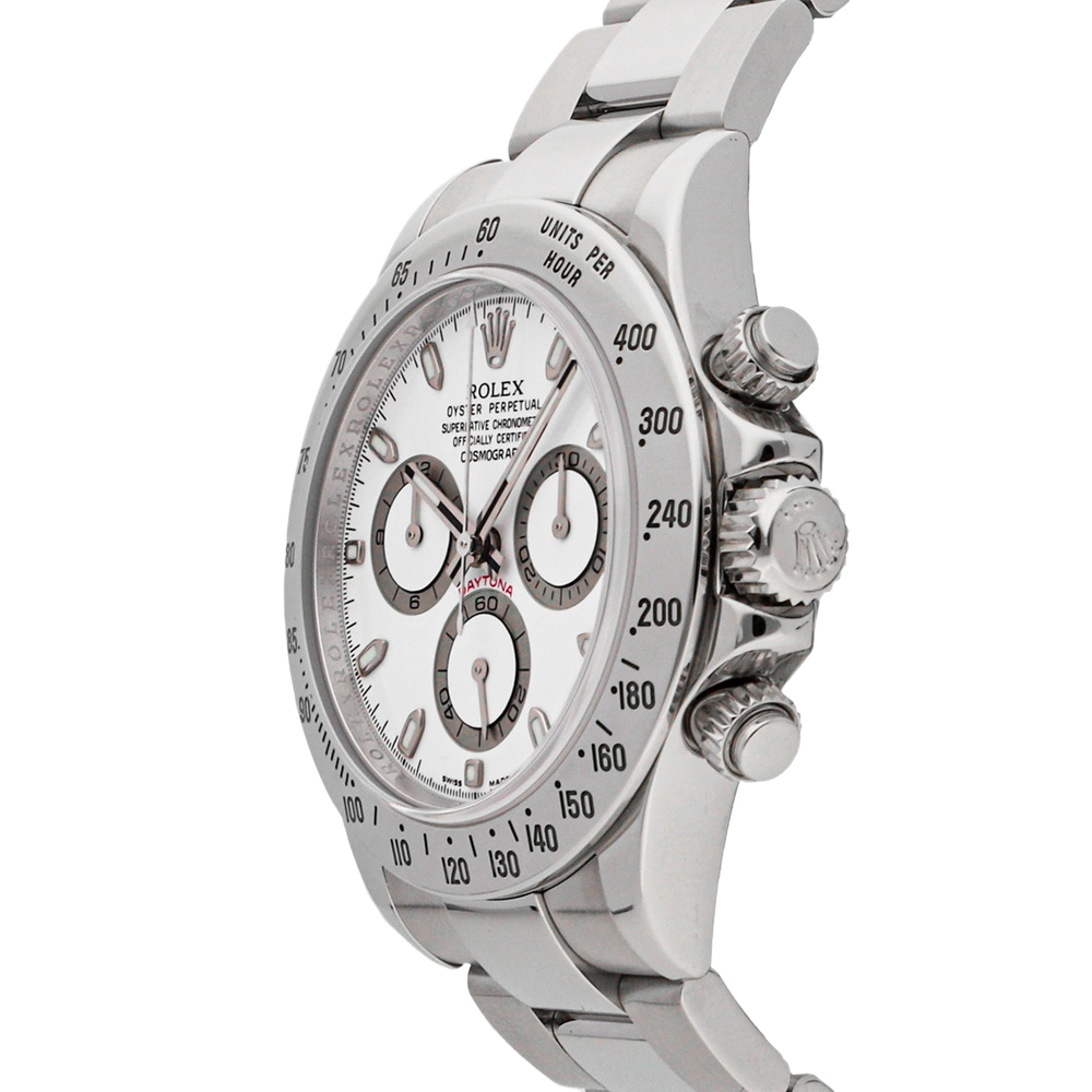 Rolex White Stainless Steel Cosmograph Daytona 116520 Men's Wristwatch 40 MM
Rolex White Stainless Steel Cosmograph Daytona 116520 Men's Wristwatch 40 MM