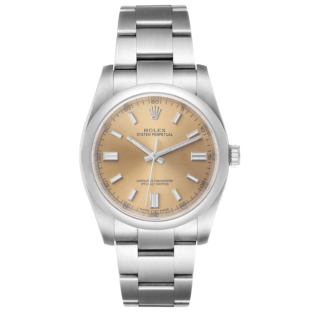 Rolex White Grape Stainless Steel Oyster Perpetual 116000 Men's Wristwatch 36 MM