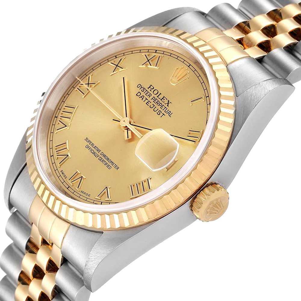 Rolex Champagne 18k Yellow Gold And Stainless Steel Datejust 16233 Men's Wristwatch 36 MM
Rolex Champagne 18k Yellow Gold And Stainless Steel Datejust 16233 Men's Wristwatch 36 MM