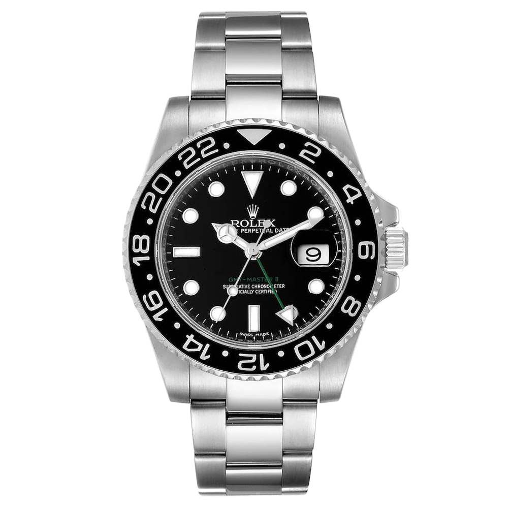 Rolex Black Stainless Steel GMT Master II 116710 Men's Wristwatch 40 MM