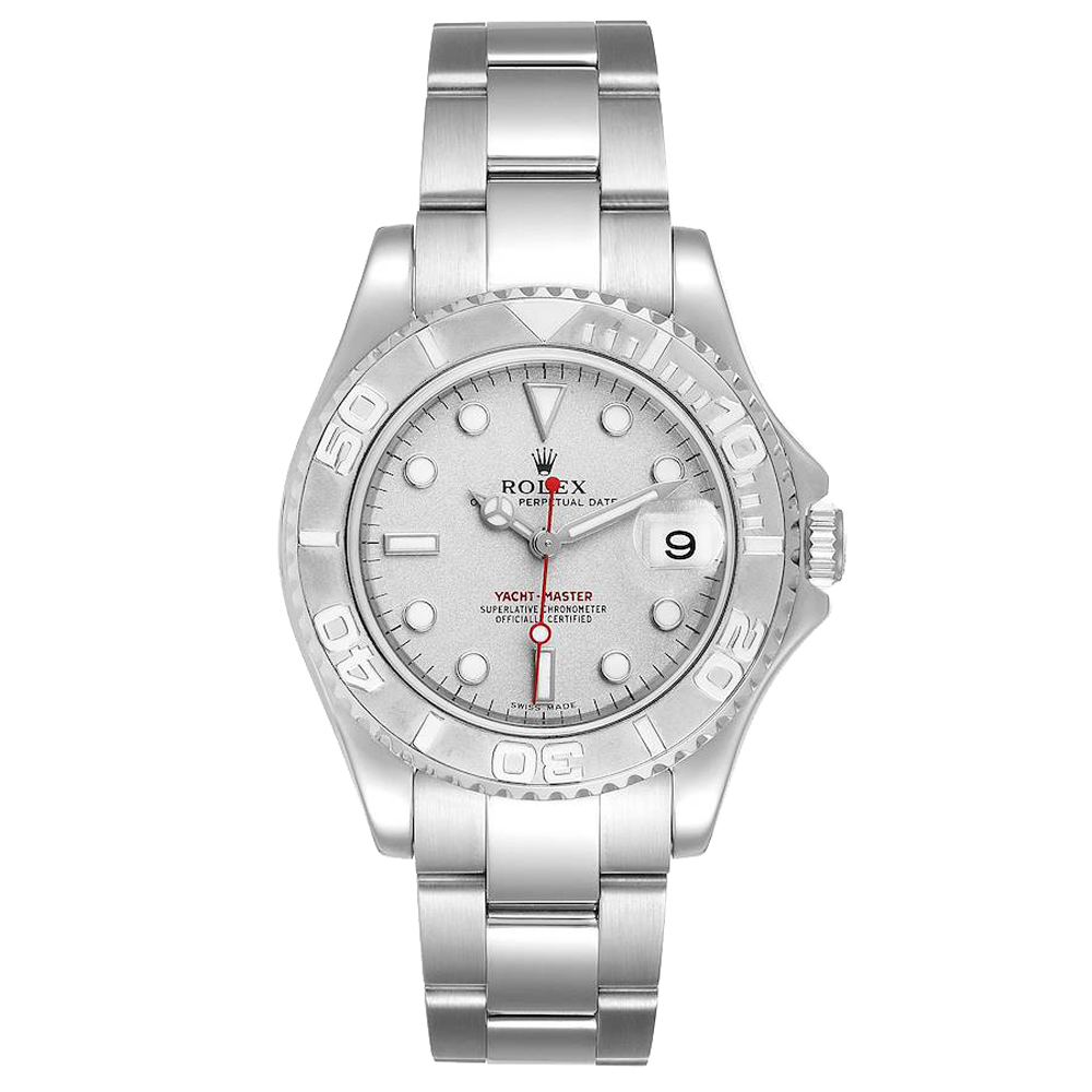 Rolex Silver Stainless Steel Yachtmaster 168622 Men's Wristwatch 35 MM