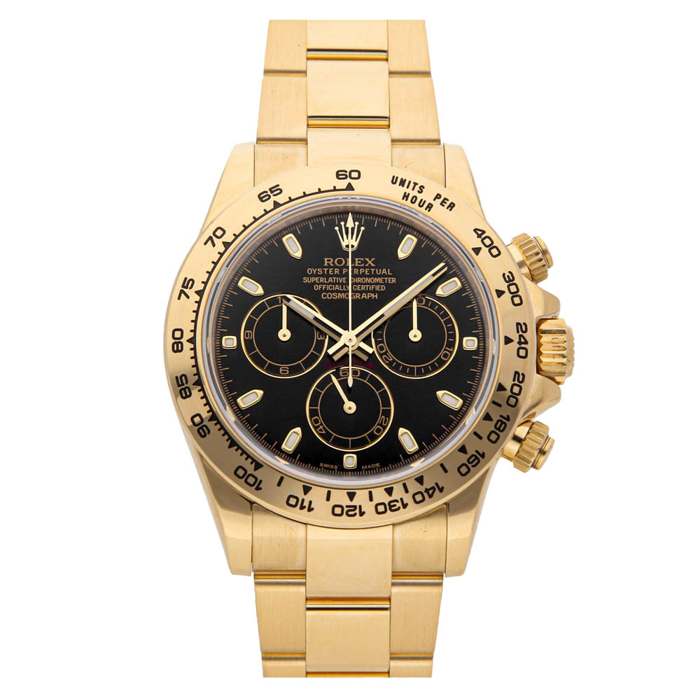Rolex Black 18K Yellow Gold Daytona Cosmograph 116508 Men's Wristwatch 40 MM