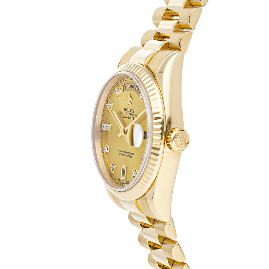 Rolex Champagne 18K Yellow Gold Diamond Day-Date 118238 Men's Wristwatch
Rolex Champagne 18K Yellow Gold Diamond Day-Date 118238 Men's Wristwatch