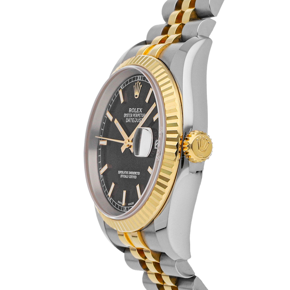 Rolex Black 18K Yellow Gold Stainless Steel Datejust 116233 Men's Wristwatch
Rolex Black 18K Yellow Gold Stainless Steel Datejust 116233 Men's Wristwatch