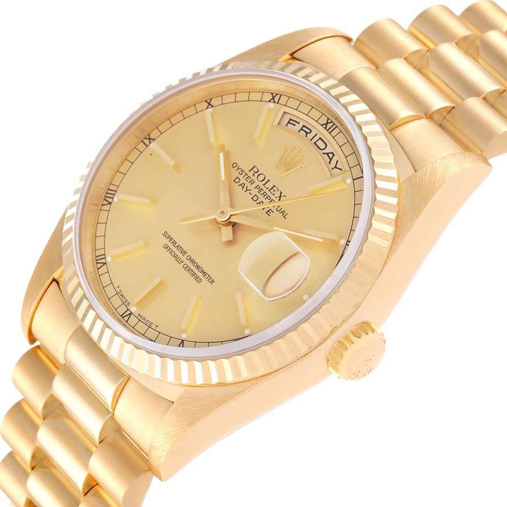 Rolex Champagne 18K Yellow Gold President Day-Date 18238 Men's Wristwatch
Rolex Champagne 18K Yellow Gold President Day-Date 18238 Men's Wristwatch