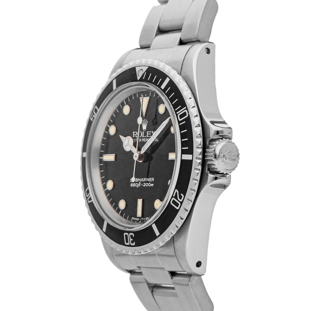 Rolex Black Stainless Steel Vintage Submariner No Date 5513 Men's Wristwatch
Rolex Black Stainless Steel Vintage Submariner No Date 5513 Men's Wristwatch