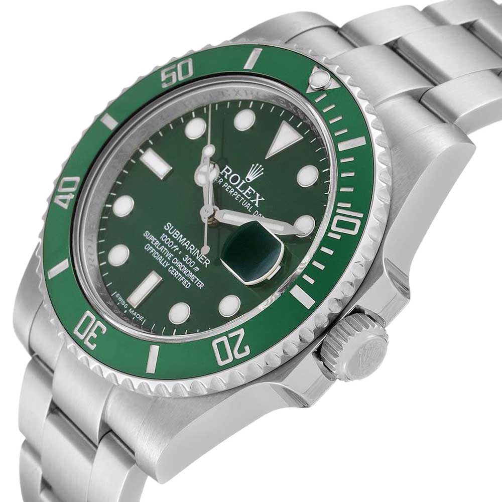 Rolex Green Stainless Steel Submariner Hulk 116610LV Men's Wristwatch 40 MM