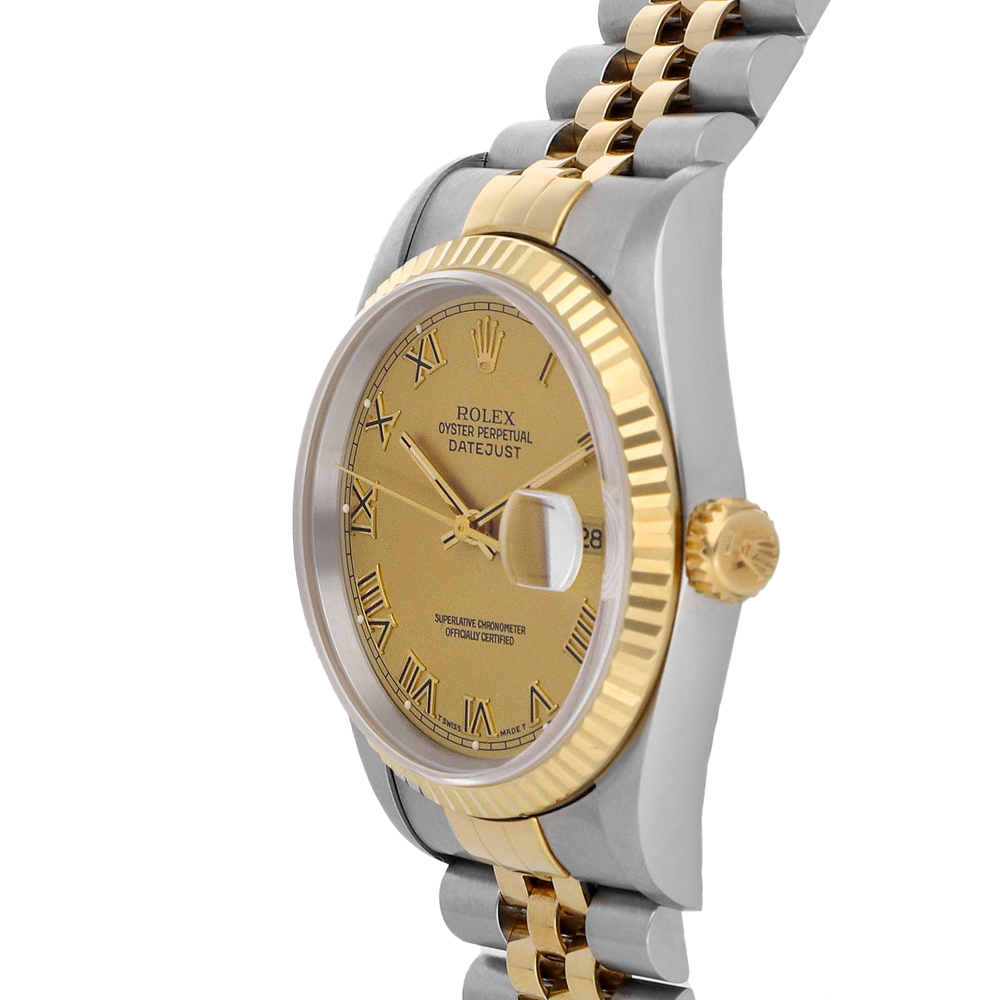 Rolex Champagne 18K Yellow Gold and Stainless Steel Datejust 16233 Men's Wristwatch 36 mm
Rolex Champagne 18K Yellow Gold and Stainless Steel Datejust 16233 Men's Wristwatch 36 mm