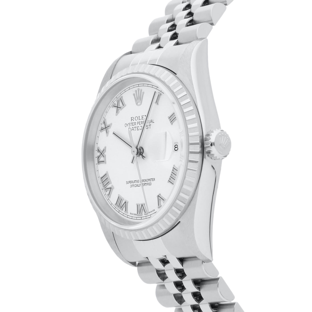 Rolex White18K White Gold and Stainless Steel Datejust Men's Wristwatch 36 mm
Rolex White18K White Gold and Stainless Steel Datejust Men's Wristwatch 36 mm