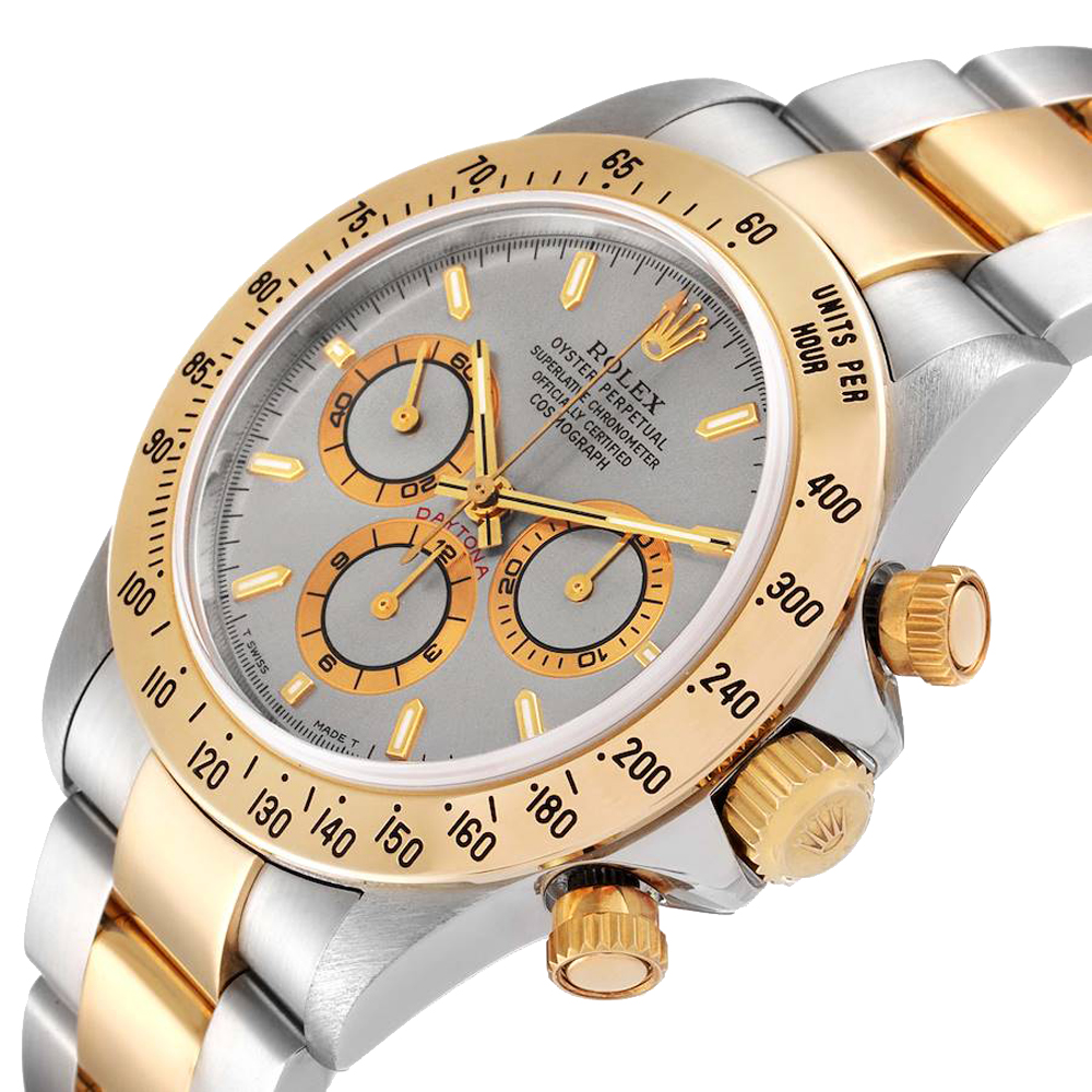 Rolex Grey 18k Yellow Gold And Stainless Steel Cosmograph Daytona 16523 Men's Wristwatch 40 MM
Rolex Grey 18k Yellow Gold And Stainless Steel Cosmograph Daytona 16523 Men's Wristwatch 40 MM