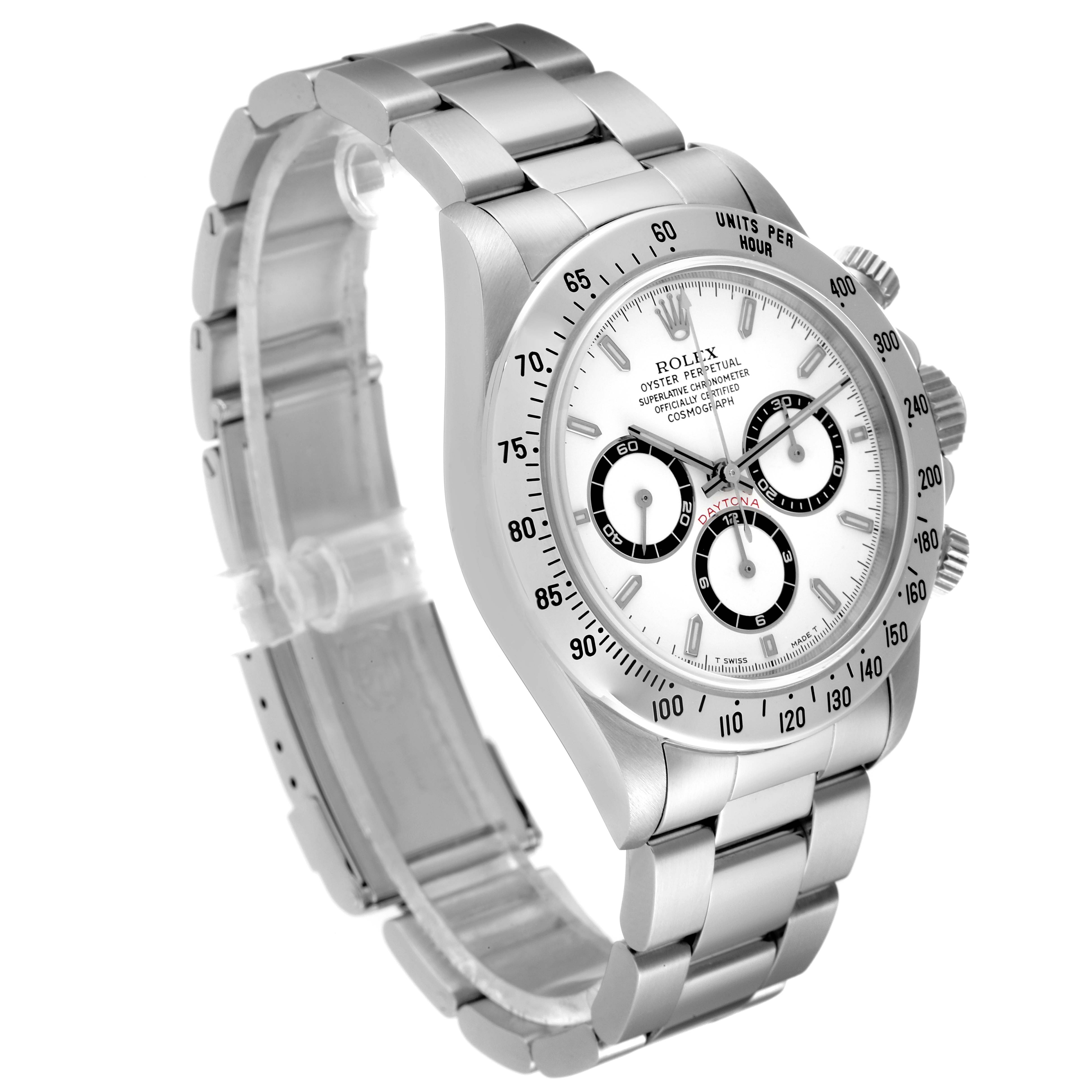 Rolex White Stainless Steel Cosmograph Daytona 116520 Automatic Men's Wristwatch 40 Mm