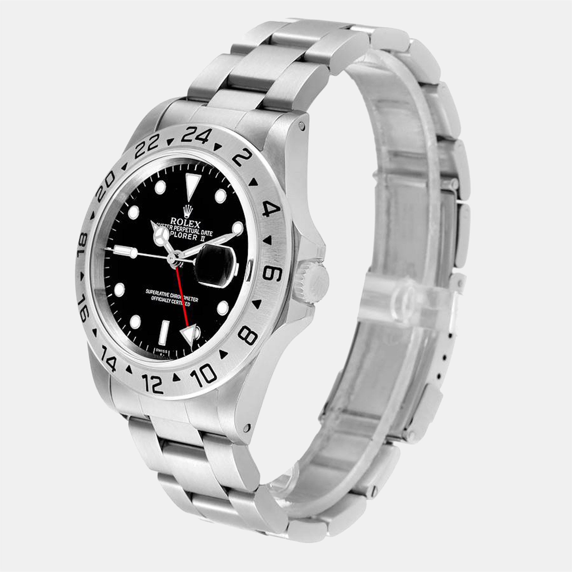 Rolex Black Stainless Steel Explorer II 16570 Automatic Men's Wristwatch 40 Mm