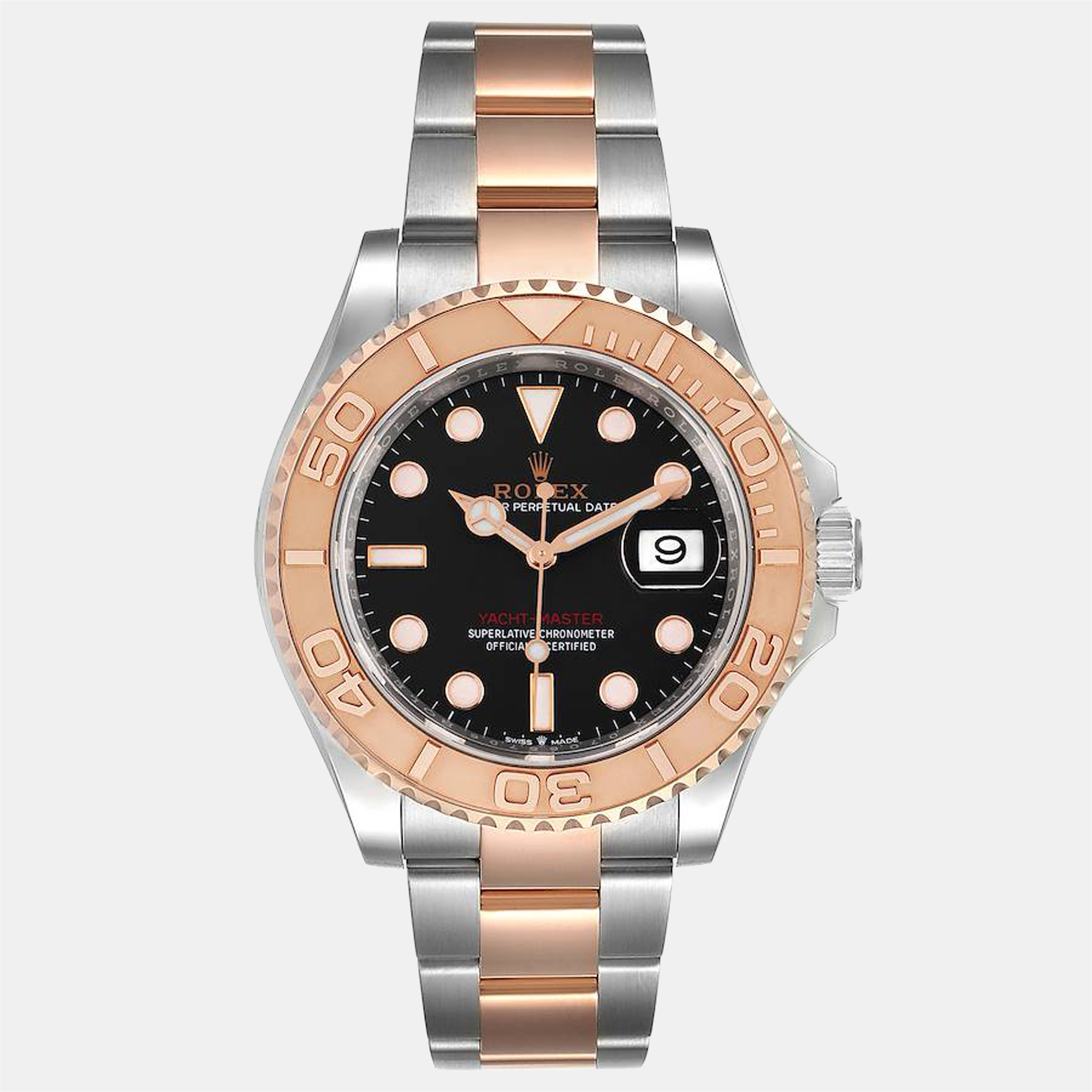 Rolex Black 18K Rose Gold And Stainless Steel Yacht-Master 126621 Automatic Men's Wristwatch 40 Mm