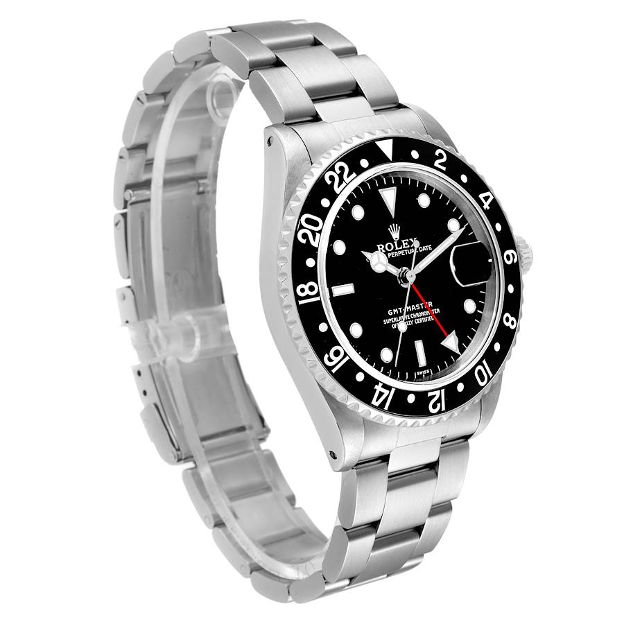 Rolex Black Stainless Steel GMT-Master 16700 Automatic Men's Wristwatch 40 Mm