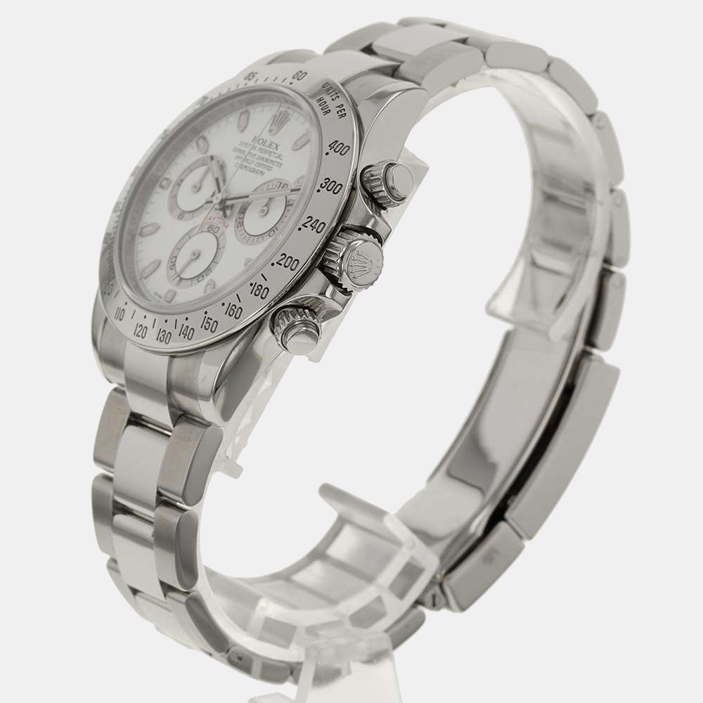 Rolex White Stainless Steel Cosmograph Daytona 116520 Men's Wristwatch 40 mm
Rolex White Stainless Steel Cosmograph Daytona 116520 Men's Wristwatch 40 mm