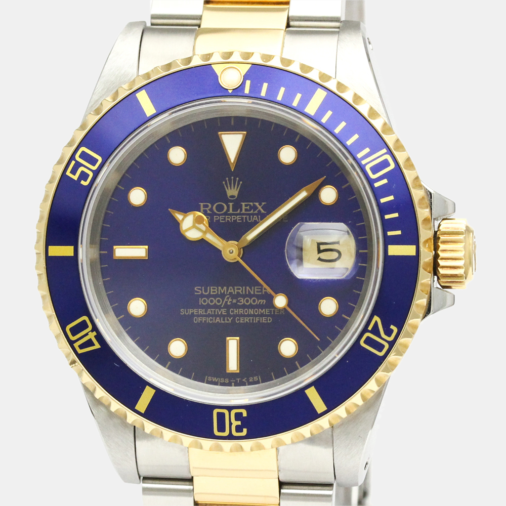 Rolex Blue 18K Yellow Gold And Stainless Steel Submariner 16613LB Men's Wristwatch 40 mm
Rolex Blue 18K Yellow Gold And Stainless Steel Submariner 16613LB Men's Wristwatch 40 mm