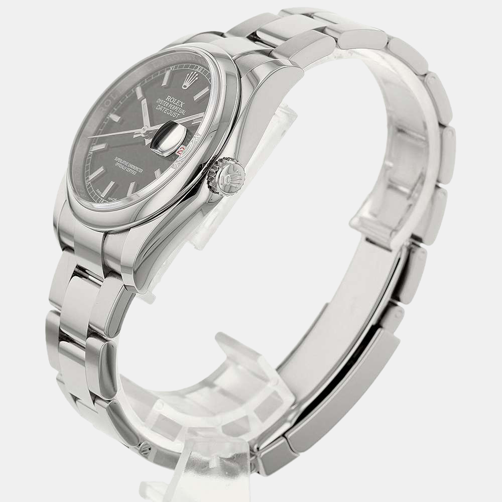 Rolex Black Stainless Steel Datejust 116200 Men's Wristwatch 36 mm
Rolex Black Stainless Steel Datejust 116200 Men's Wristwatch 36 mm