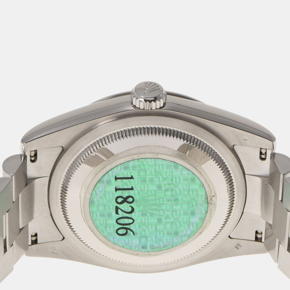 Rolex Blue Diamonds Platinum Day-Date 118206 Men's Wristwatch 36 Mm