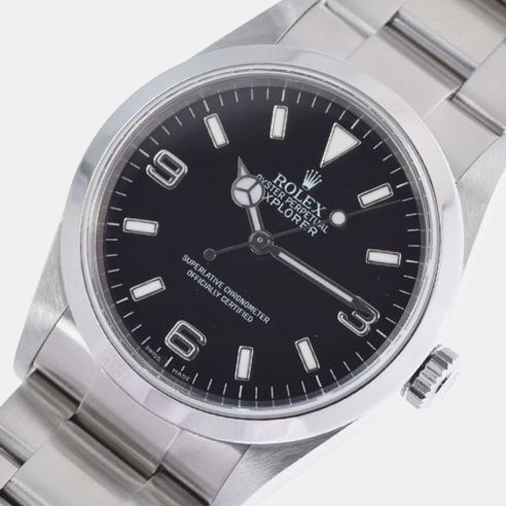Rolex Black Stainless Steel Explorer I 114270 Automatic Men's Wristwatch 36 mm
Rolex Black Stainless Steel Explorer I 114270 Automatic Men's Wristwatch 36 mm