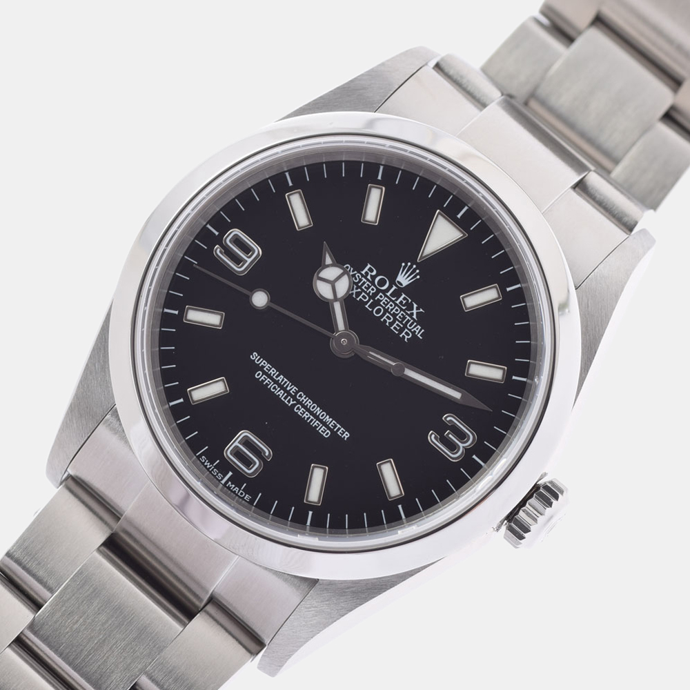 Rolex Black Stainless Steel Explorer I 114270 Automatic Men's Wristwatch 36 mm
Rolex Black Stainless Steel Explorer I 114270 Automatic Men's Wristwatch 36 mm